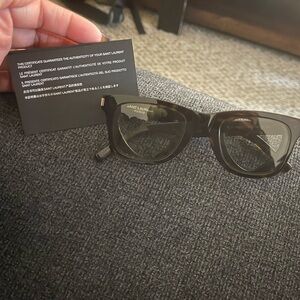 Yves Saint Laurent Black Rectangular Sunglasses